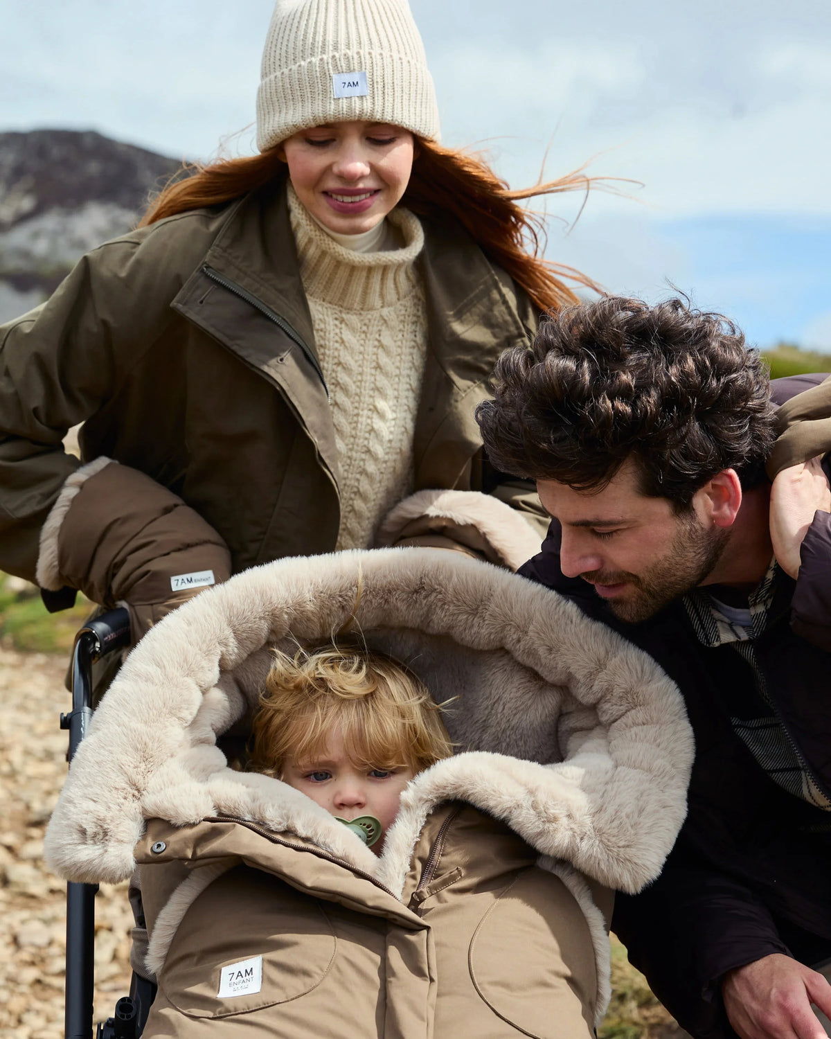 Moss Brown Greige Faux Fur//