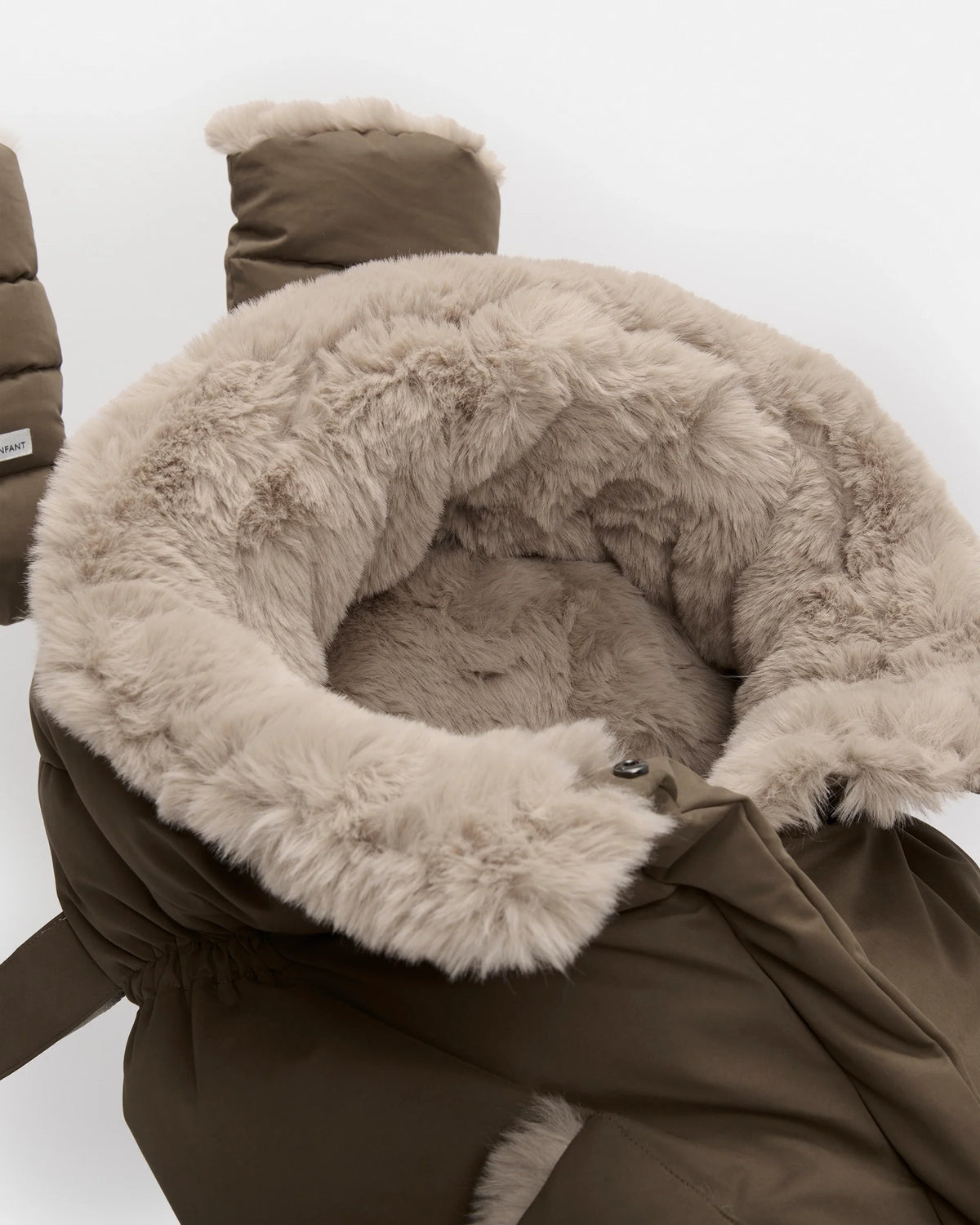 Moss Brown Greige Faux Fur//