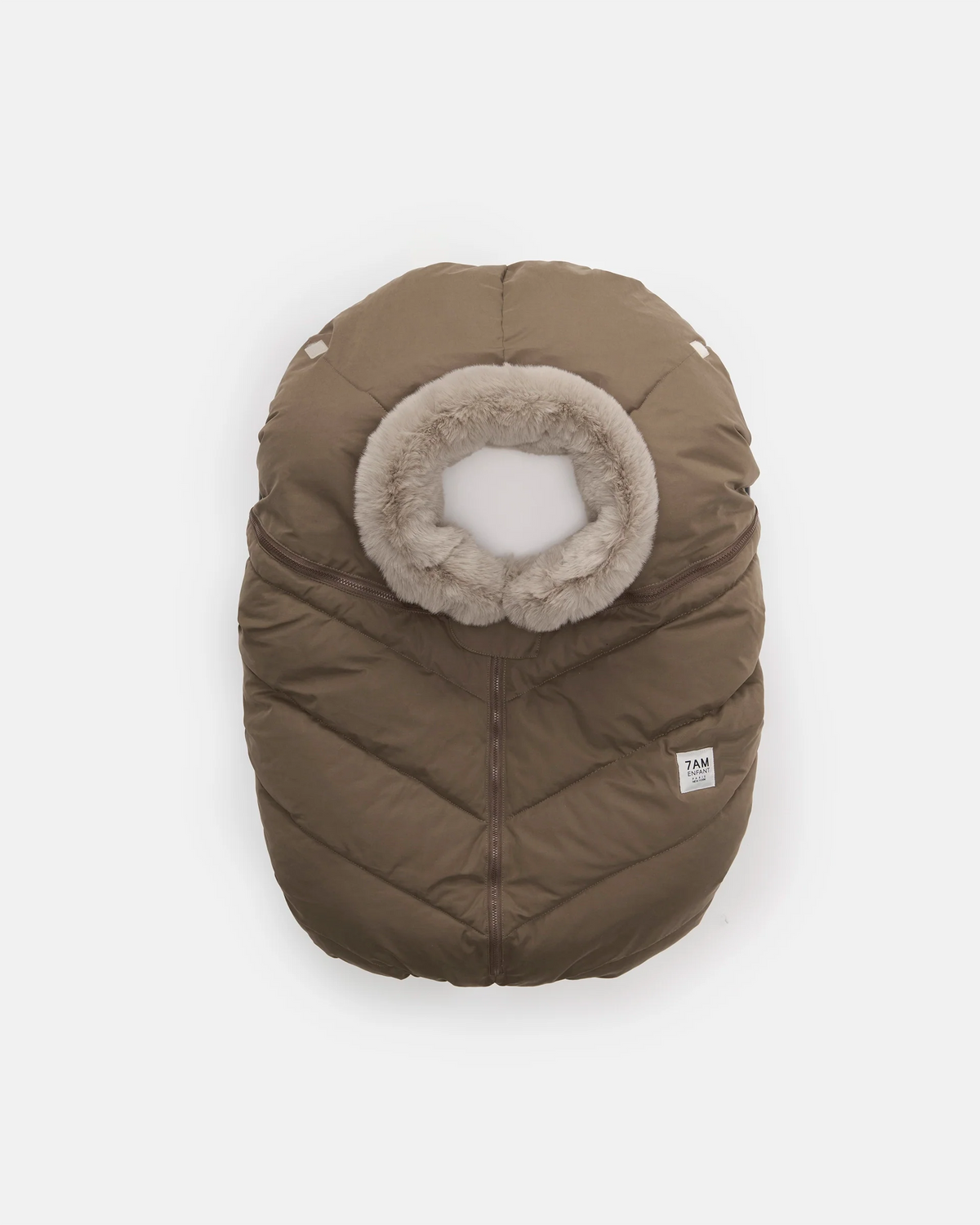 Moss Brown Greige Faux Fur//