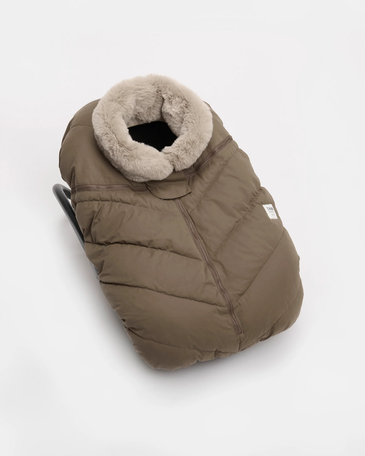 Moss Brown Greige Faux Fur//