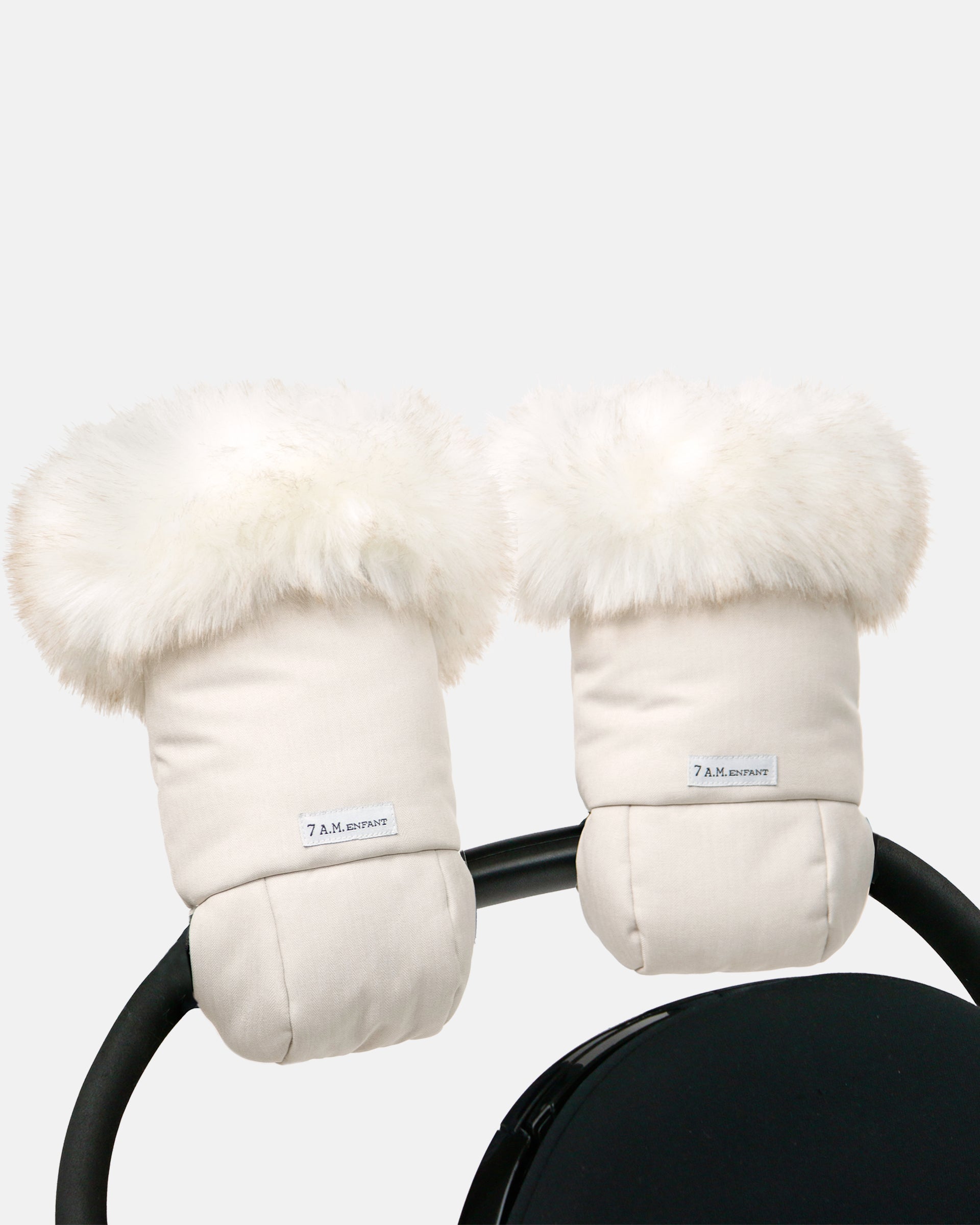 Heather Beige - White Faux Fur//
