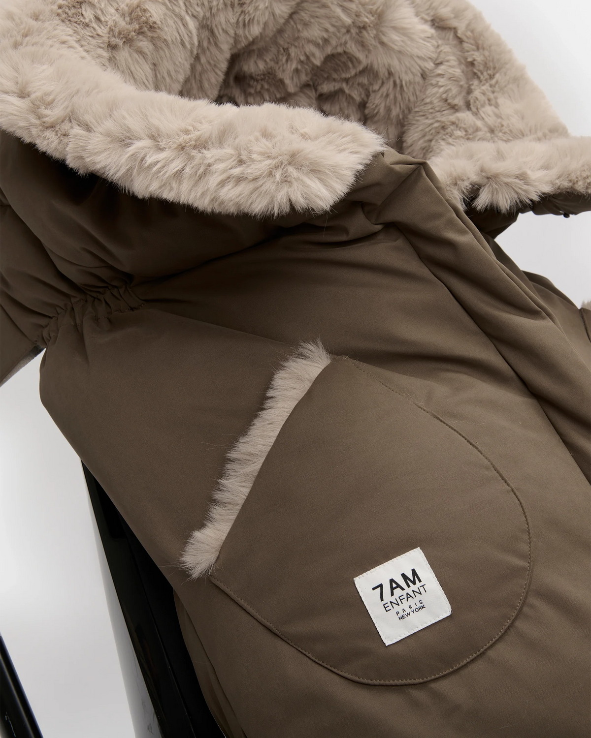 Moss Brown Greige Faux Fur//