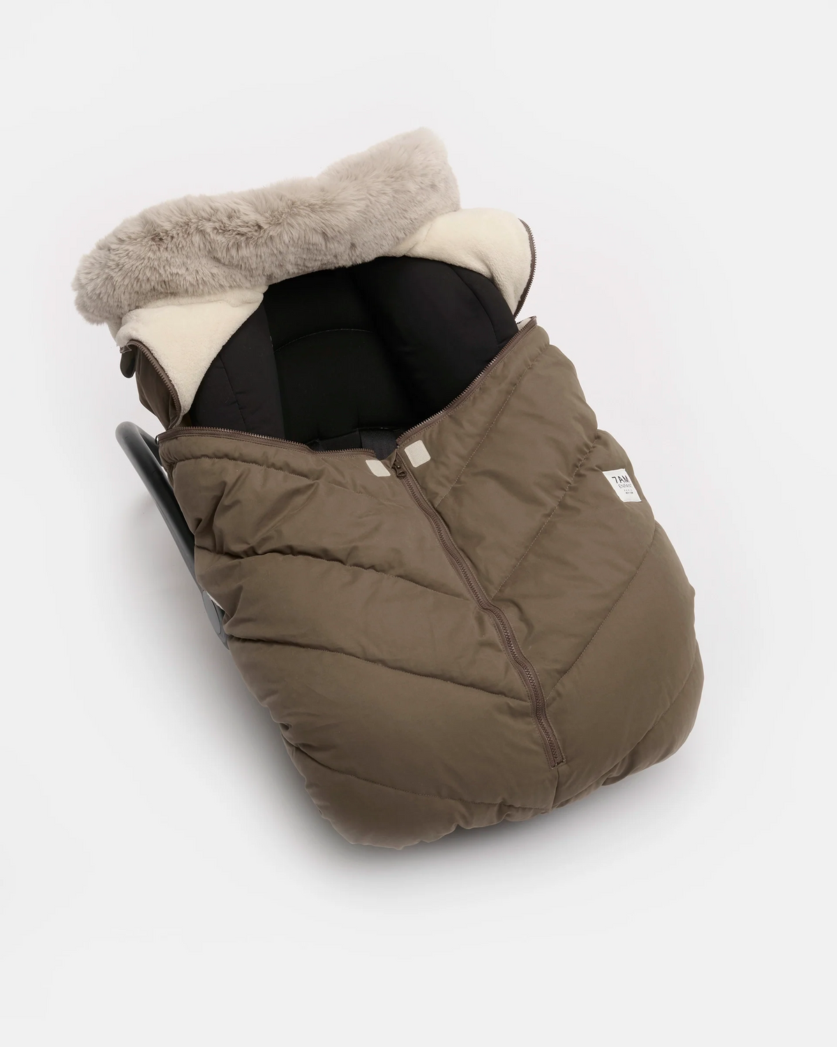 Moss Brown Greige Faux Fur//