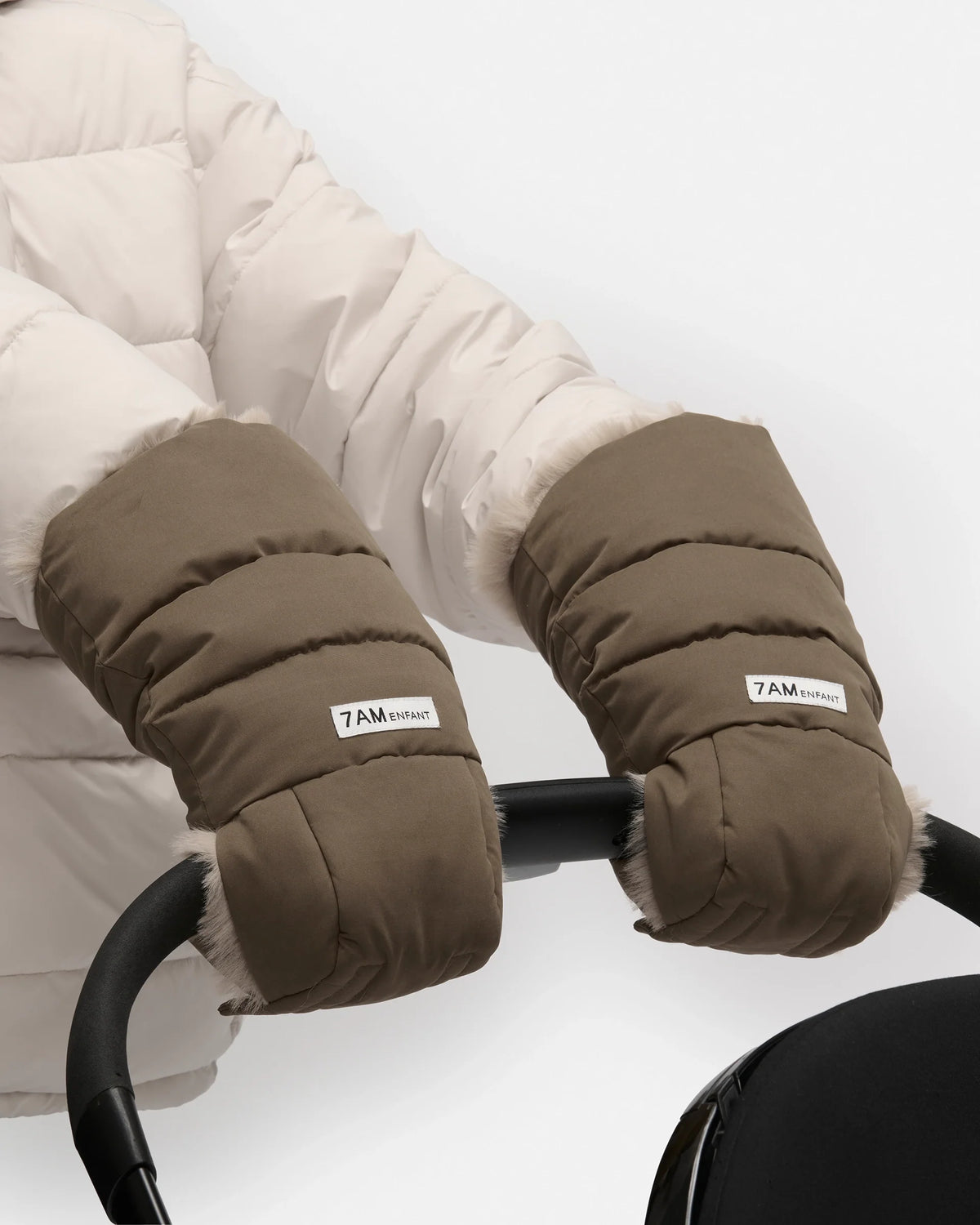 Moss Brown Greige Faux Fur//
