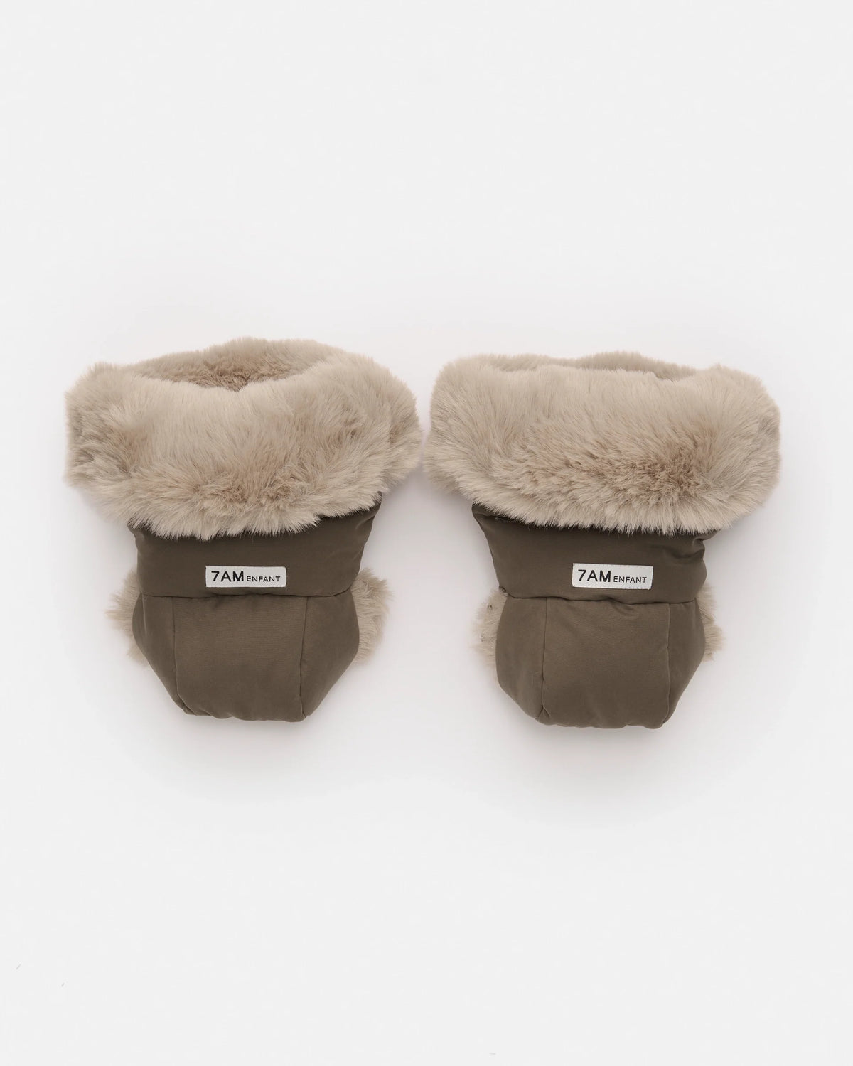 Moss Brown Greige Faux Fur//